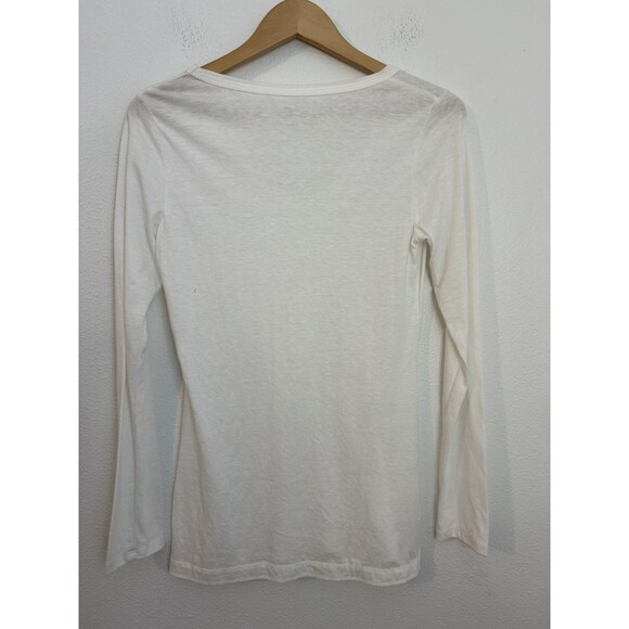 GAP Women’s T-shirt Tee New Blue & White Long Sleeve V Neck Size M Set Of 2 NWT - Picture 2 of 7